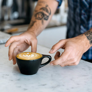 Porcelain Black Lino Dbl Cappuc 6oz /18cl