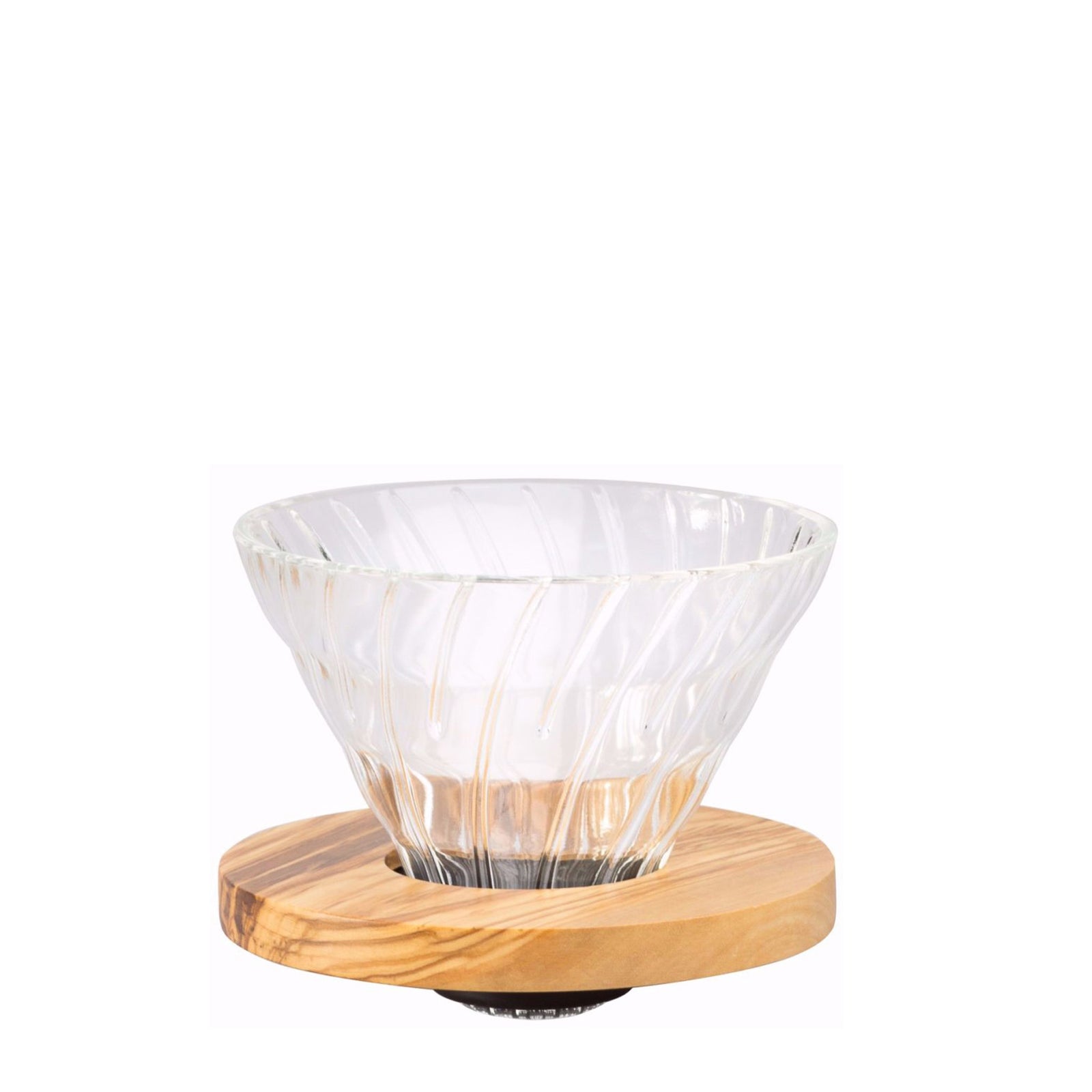 Glass Coffee Dripper V60 01 - Olive Wood