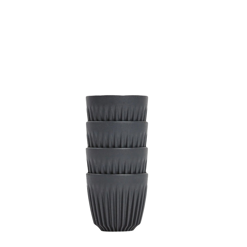 Mugg 3oz Espresso Set Charcoal 4st - Huskee