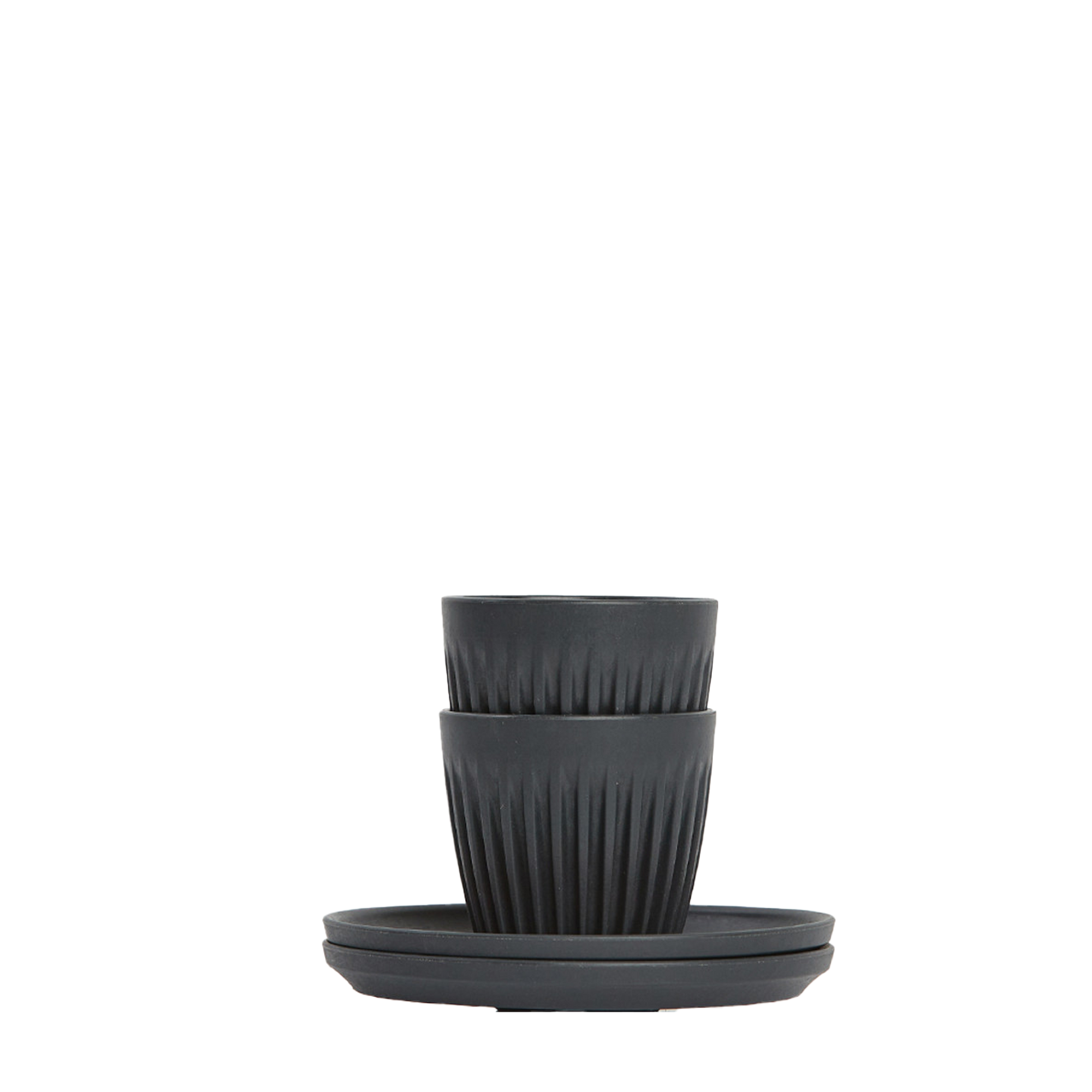 Mugg 3oz Charcoal Espresso Set om 2 - Huskee