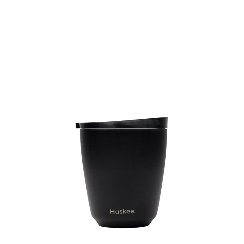 Stålkopp och lock 225 g svart