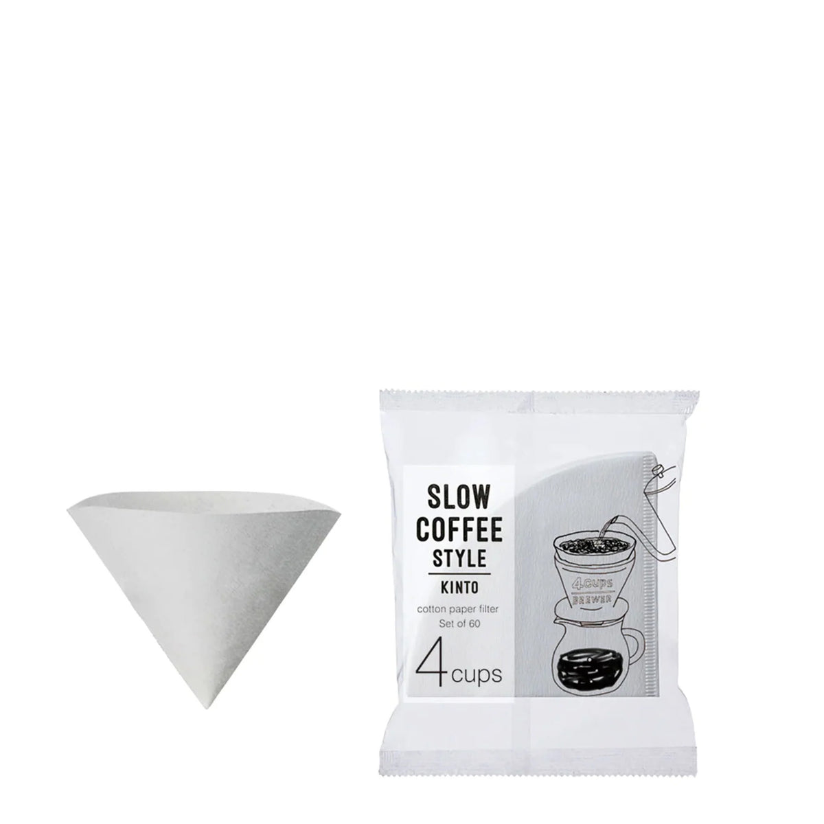 60 bomullspappersfilter 4 koppar - Kinto