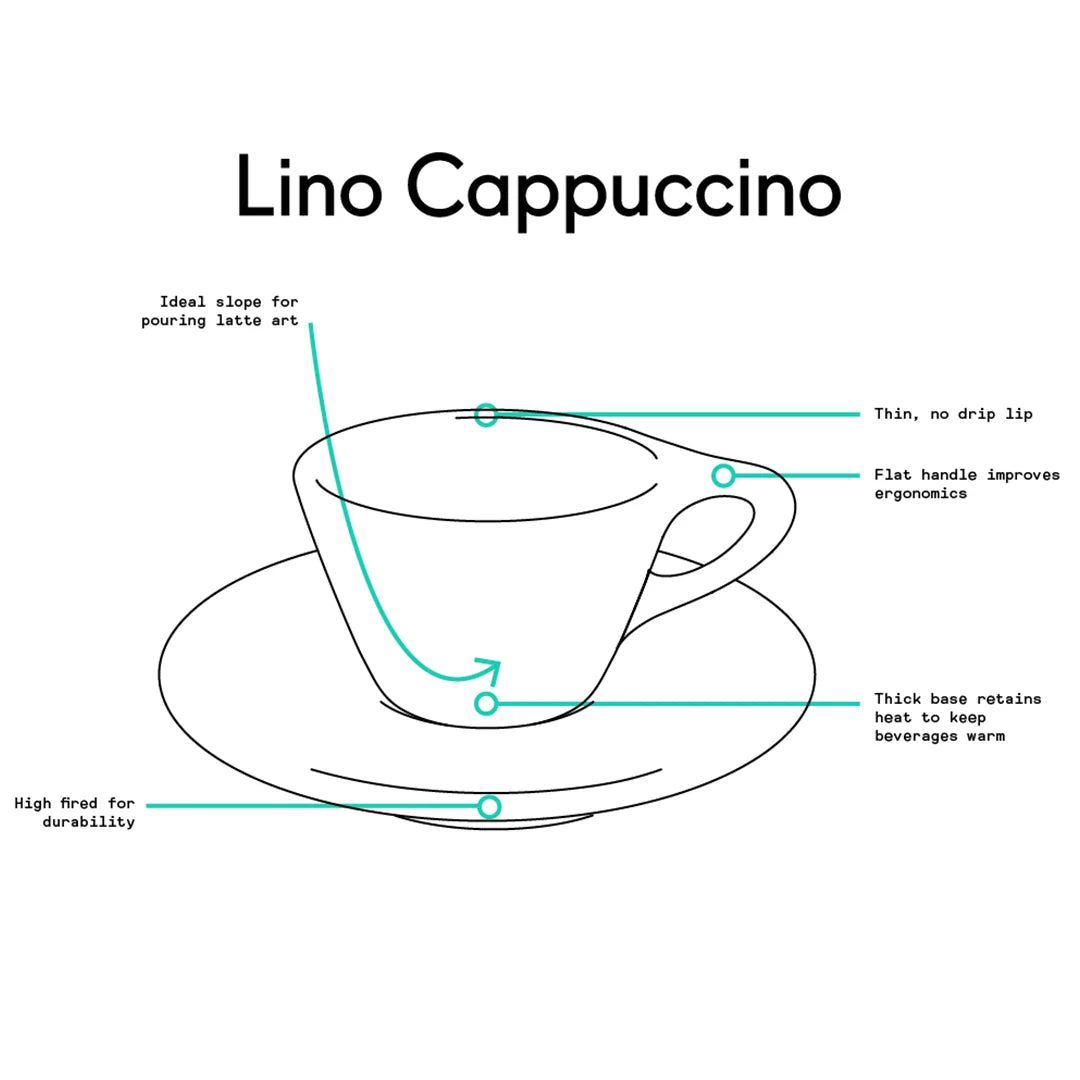 Porcelain Black Lino Single Cappuc 5oz /15cl