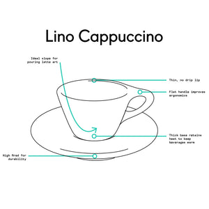 Porcelain Black Lino Single Cappuc 5oz /15cl