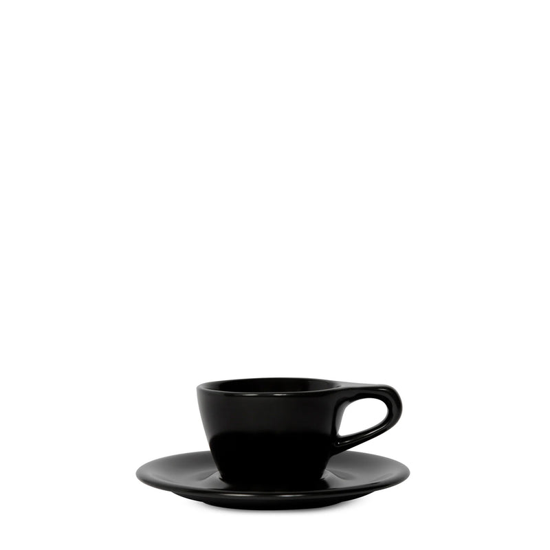 Porslin Svart Lino Enkel Cappuccino 5oz / 15cl