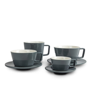 Latte Cup w/ saucer 35cl Gray- Peakabrew