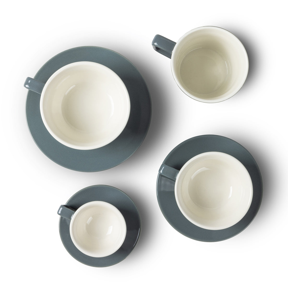 Latte Cup w/ saucer 35cl Gray- Peakabrew