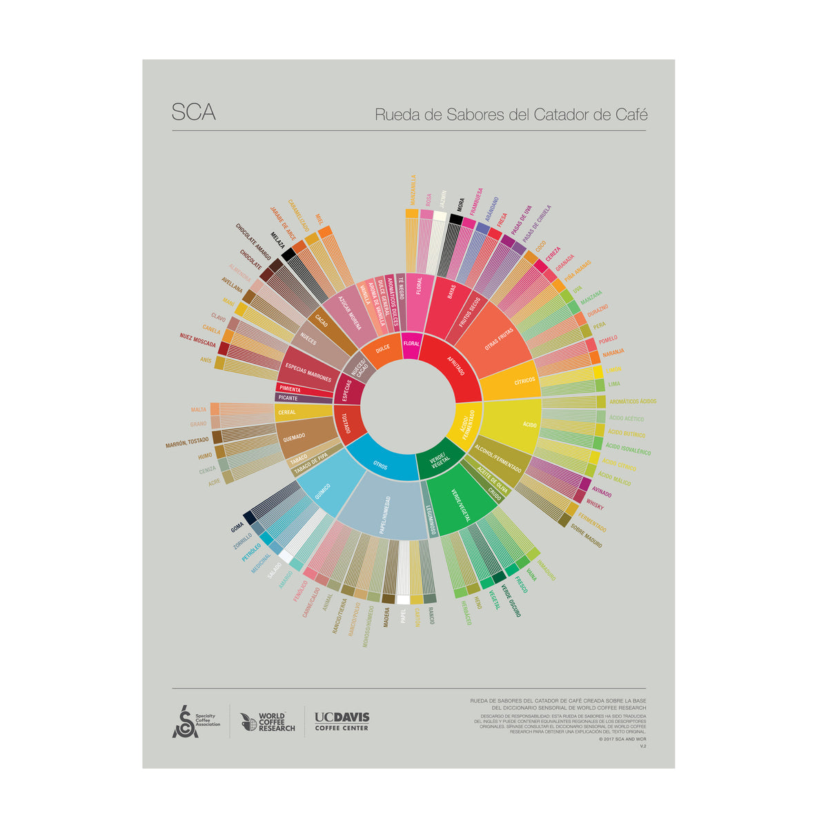 Spanska - The Coffee Taster's Flavour Wheel Poster -SCA