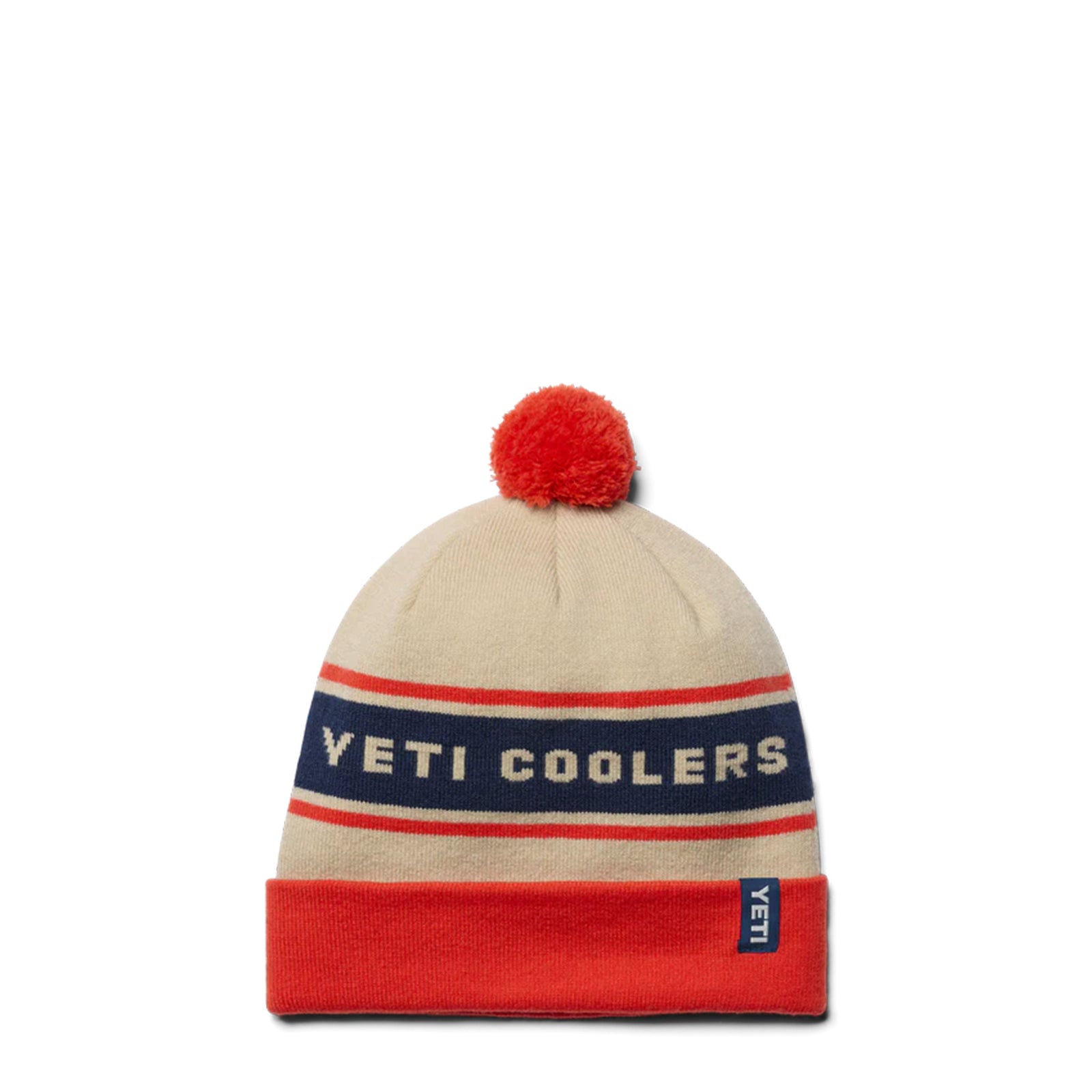 Pom Beanie White / Orange