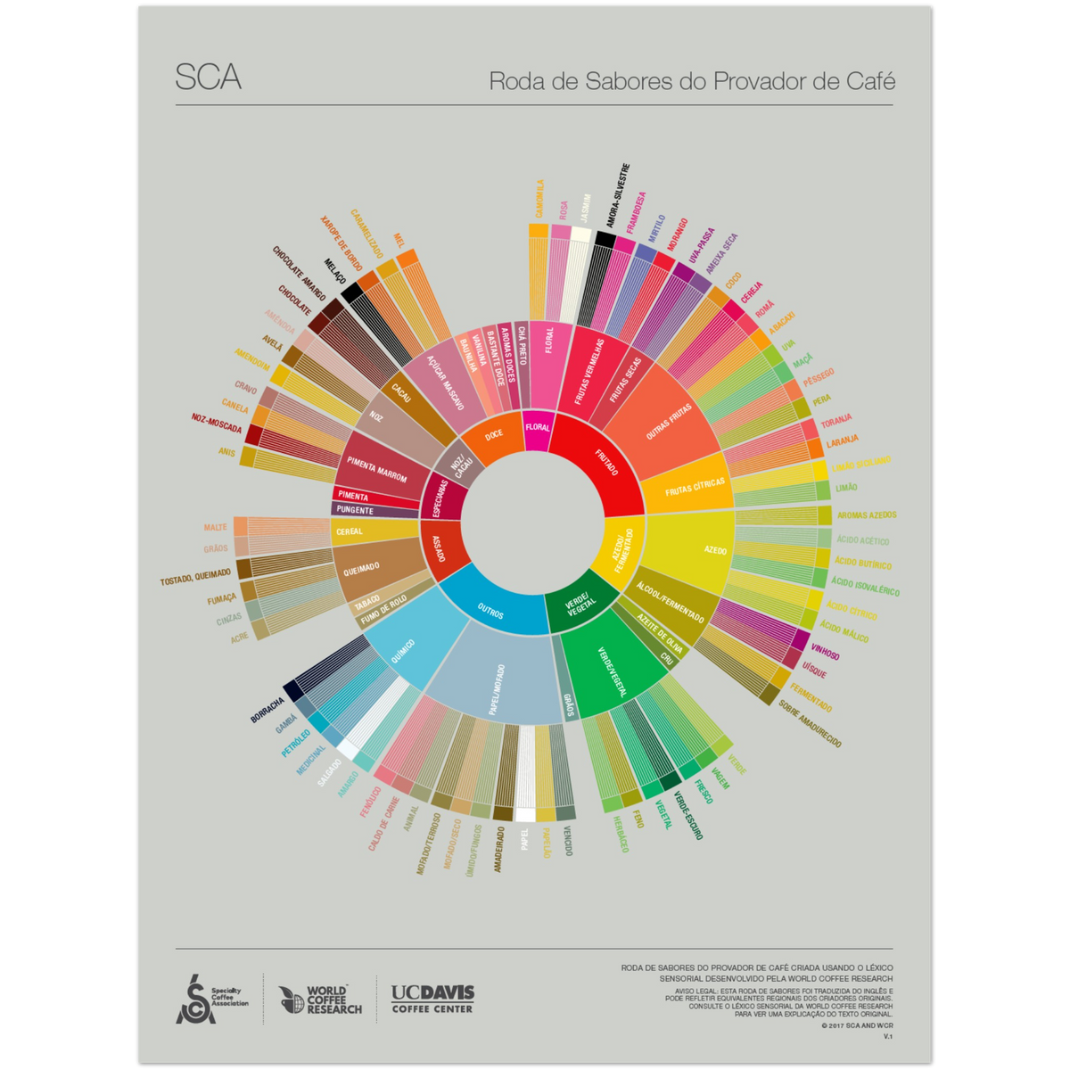 Portugisisk kaffeprovares smakhjulsaffisch -SCA