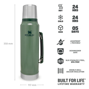 Thermos Hammertone Green 1L - Stanley