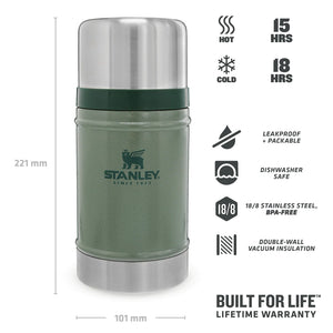 Thermos Food Jar Hammertone Green 0,7L - Stanley